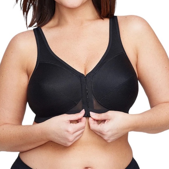 - Glamorise 48D/50D Posture Back Front Closure Black Bra! NEW! - Picture 4 of 16